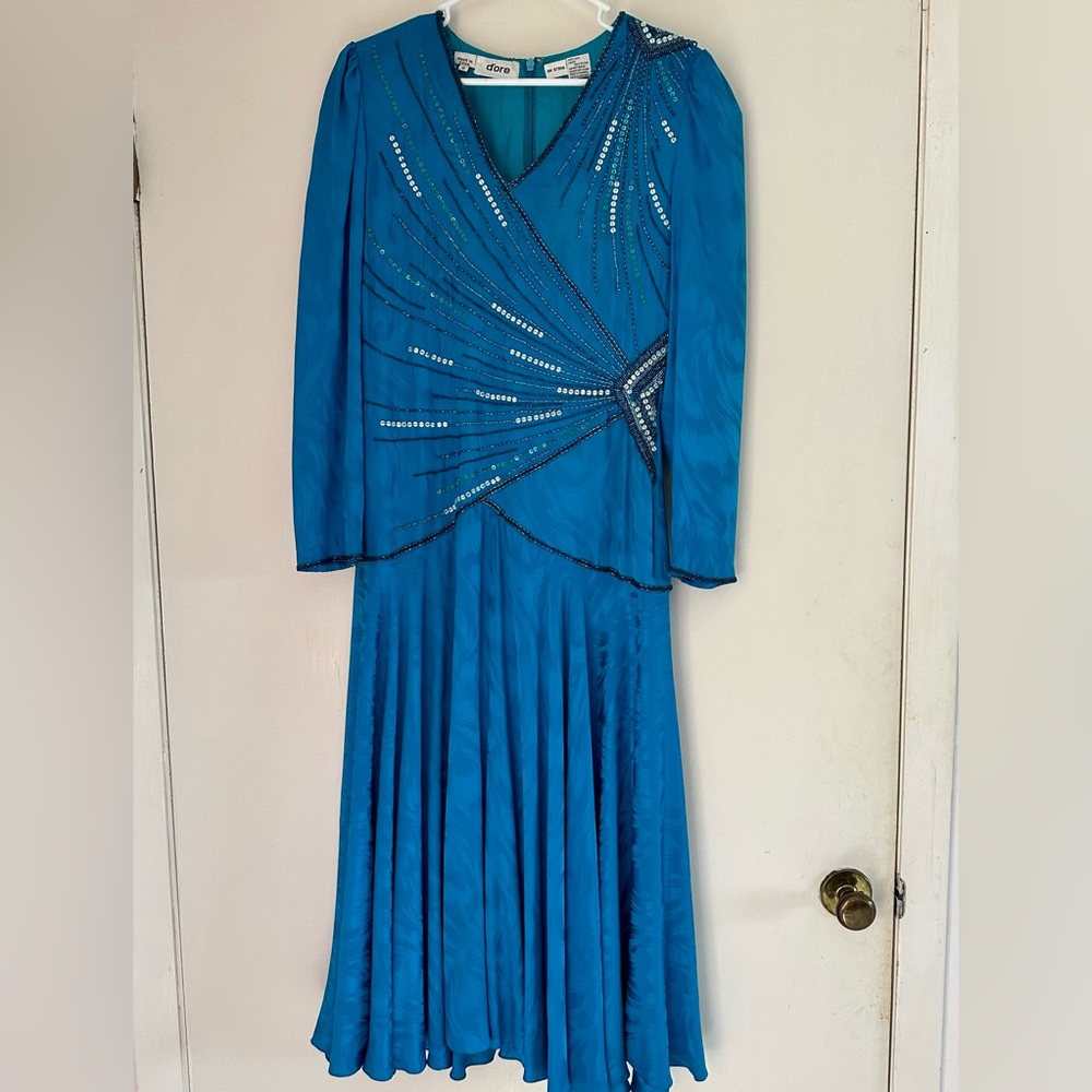 Blue Silk Dress Sz 8